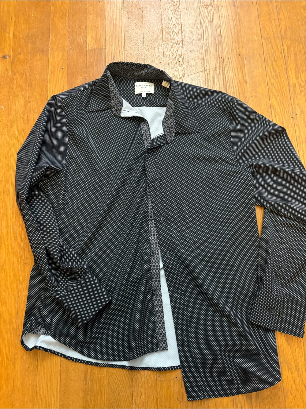 Kenneth Cole Reaction Black Microdot Button-Front Shirt Jacket